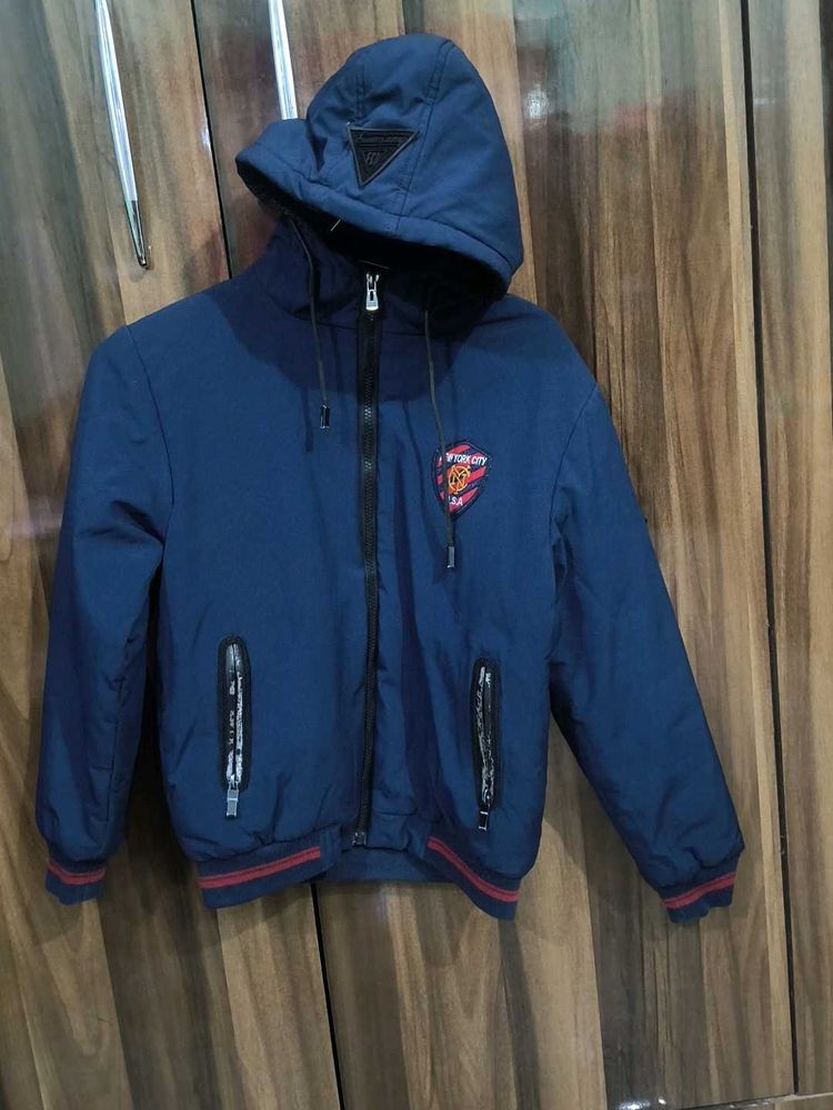 Blue Hooded Jacket