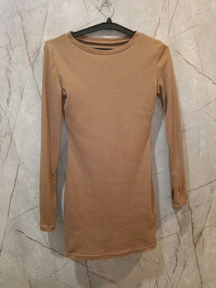Long Sleeve Casual Mini Dress (size-S)
