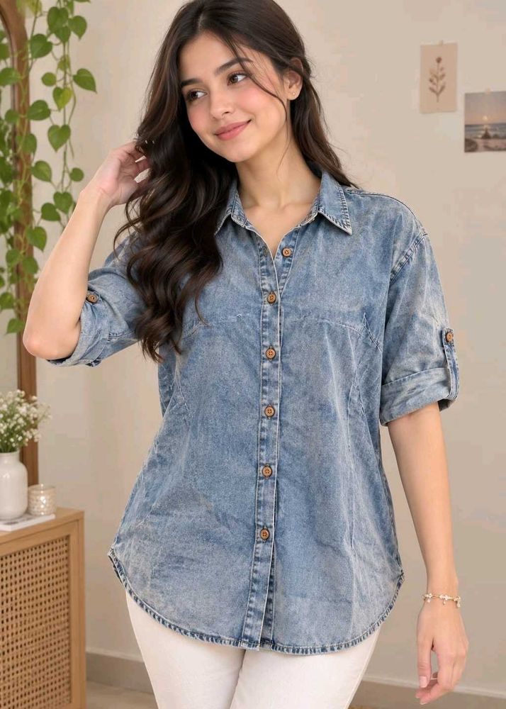 Women's Blue Denim Shirt