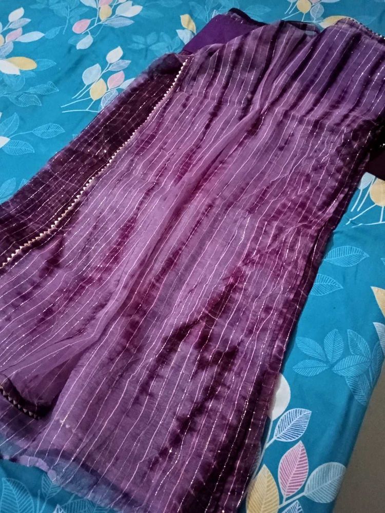 soft organza saree with stiched boluse