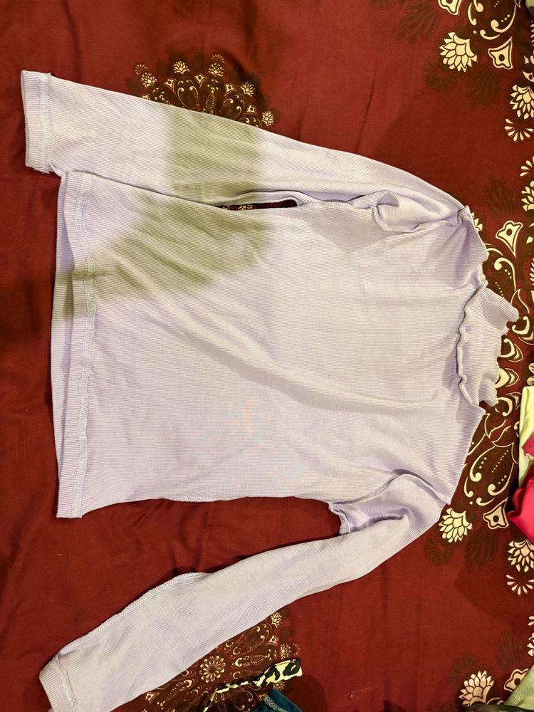 Lilac Long Sleeve Mock Neck Top