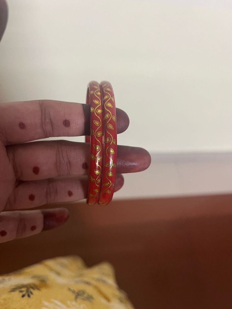 Red &amp; Gold plastic bangles