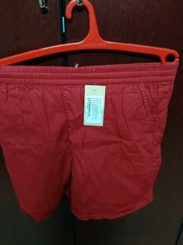 Red Casual Shorts