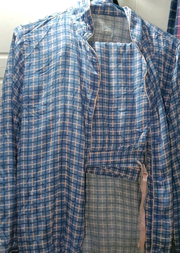 Blue Checkered Pyjama Set
