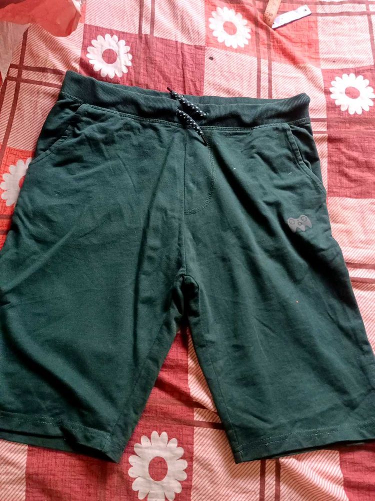 boys Dark Green Comfortable Shorts