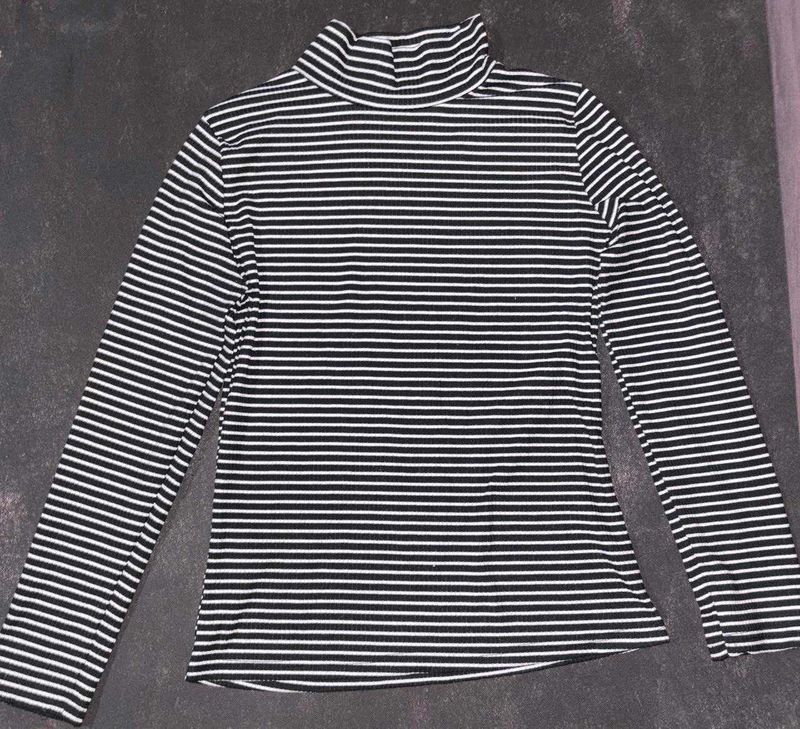 Striped Turtleneck Top