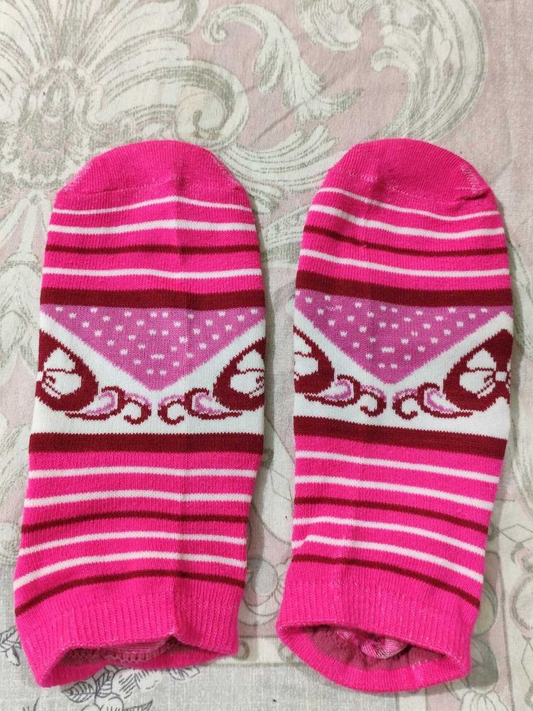 Cute Pink Striped Socks