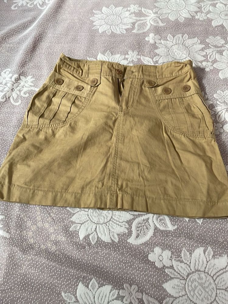 Stylish Khaki Mini Skirt