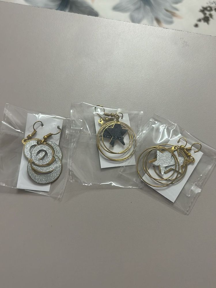 Sparkly Star &amp; Swirl Earrings Set