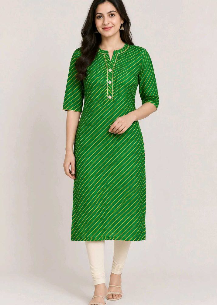 Green Striped Kurta