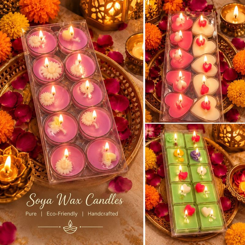 Handcrafted Soya Wax Tealight Candles one packet S