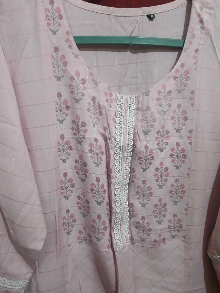 Pretty Pink Printed Kurta