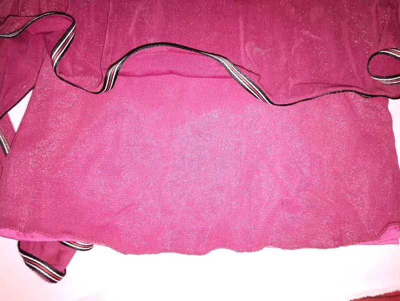 Sparkling Magenta Peplum Top