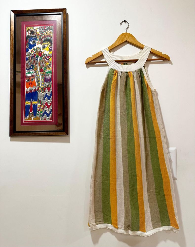 Striped Halter Neck Summer Dress