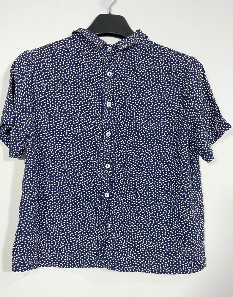Women Blue Polka Dots Top |