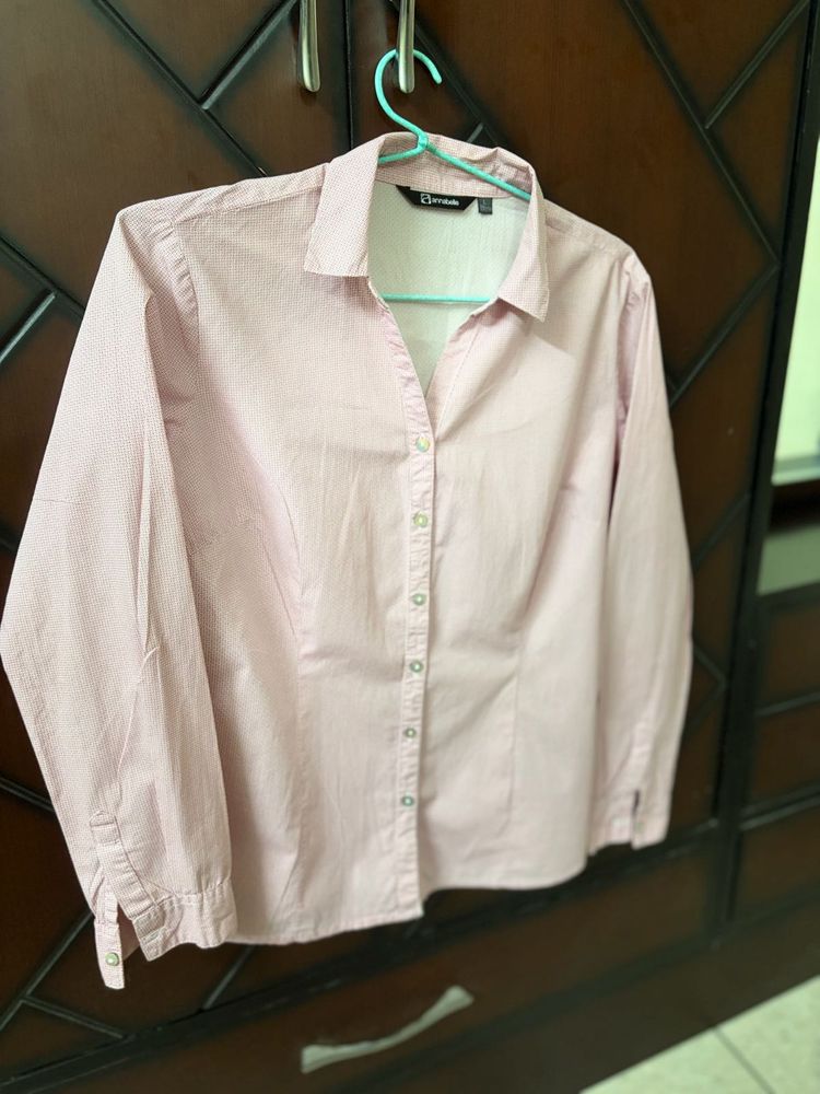 Pink Dotted Button-Up Shirt