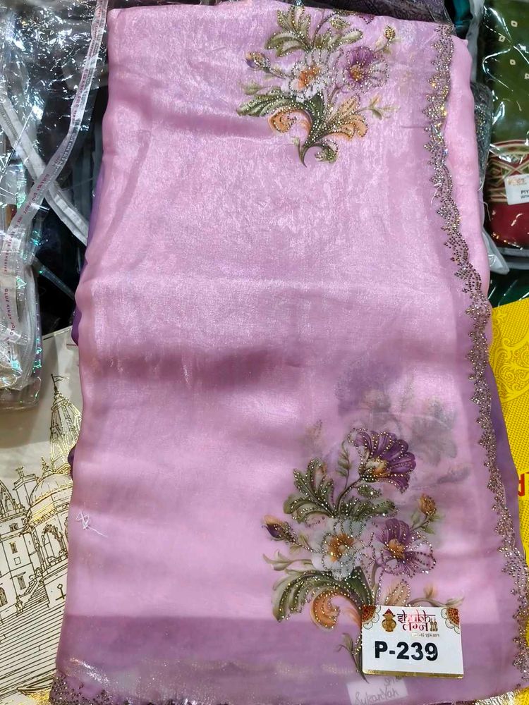 Beautiful Lilac Floral Saree