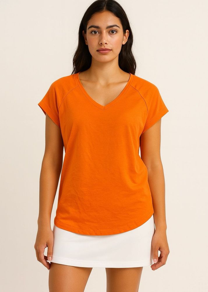 Orange V-Neck Top