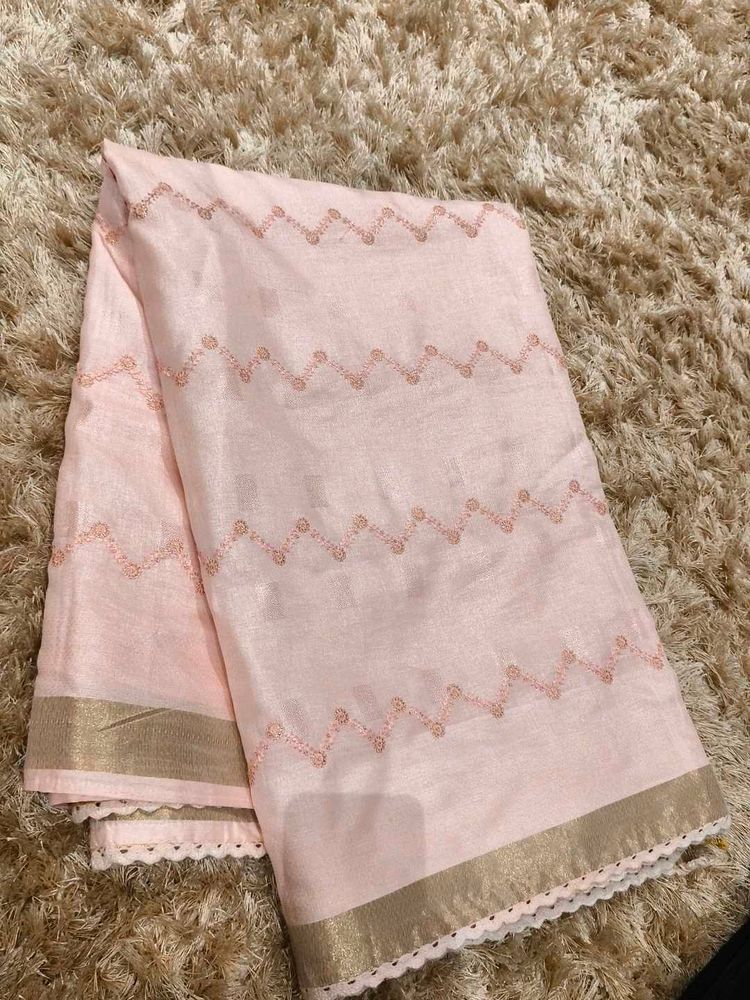 Beautiful Pink Embroidered Saree