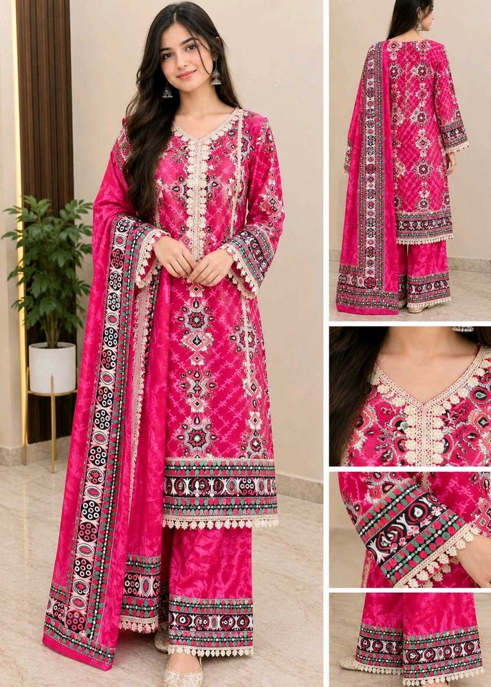 Pakistani Elegant Pink Kurta Set with Dupatta