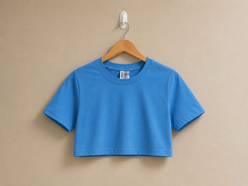 Bright Blue Cropped T-Shirt
