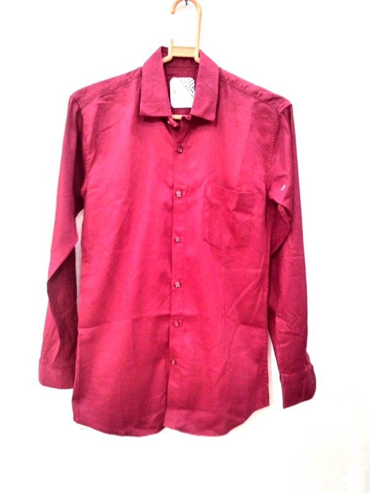 Men's Maroon Formal Shirt