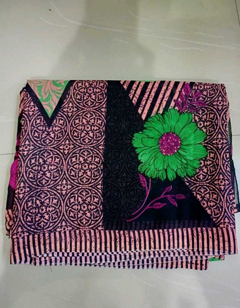 Vibrant Floral Print Saree