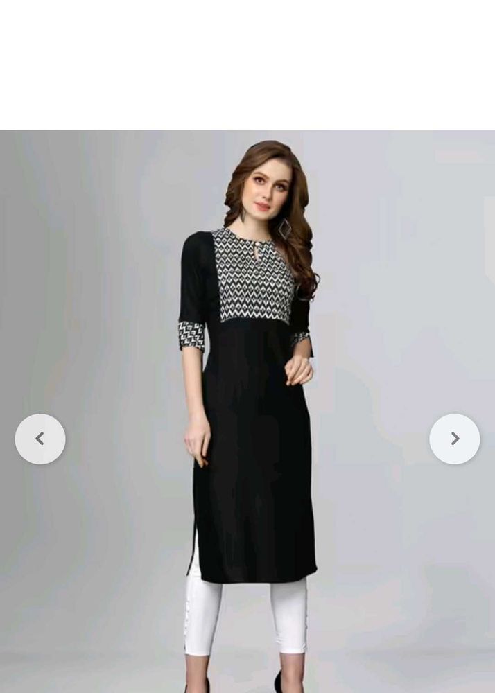 Stylish Black Kurta with Geometric Print