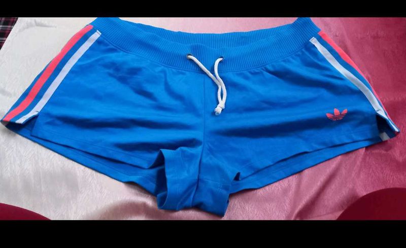 Adidas Blue Striped Athletic Shorts
