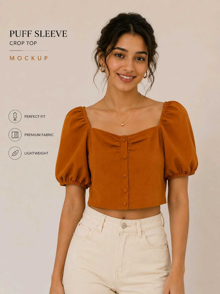 Chic Puff Sleeve Crop Top