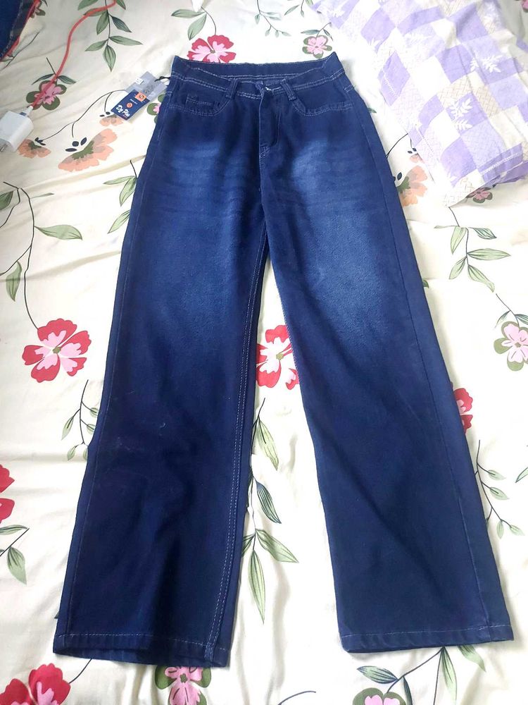 blue baggy jeans women
