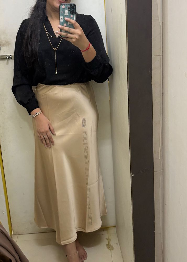 Elegant Satin Long Skirt