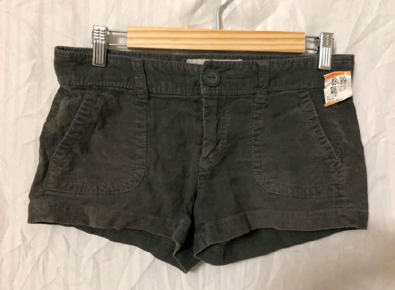 Gray Corduroy Shorts