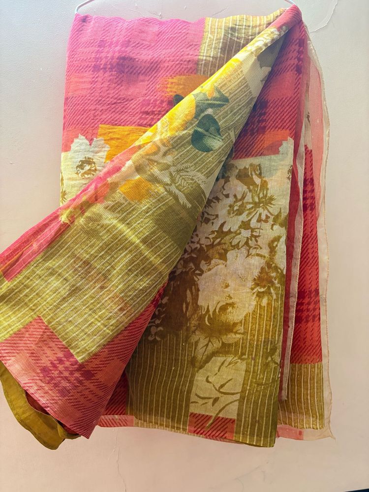 Vibrant Floral Print Saree