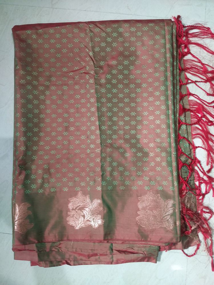 Double Shade copper saree (rare Collection )