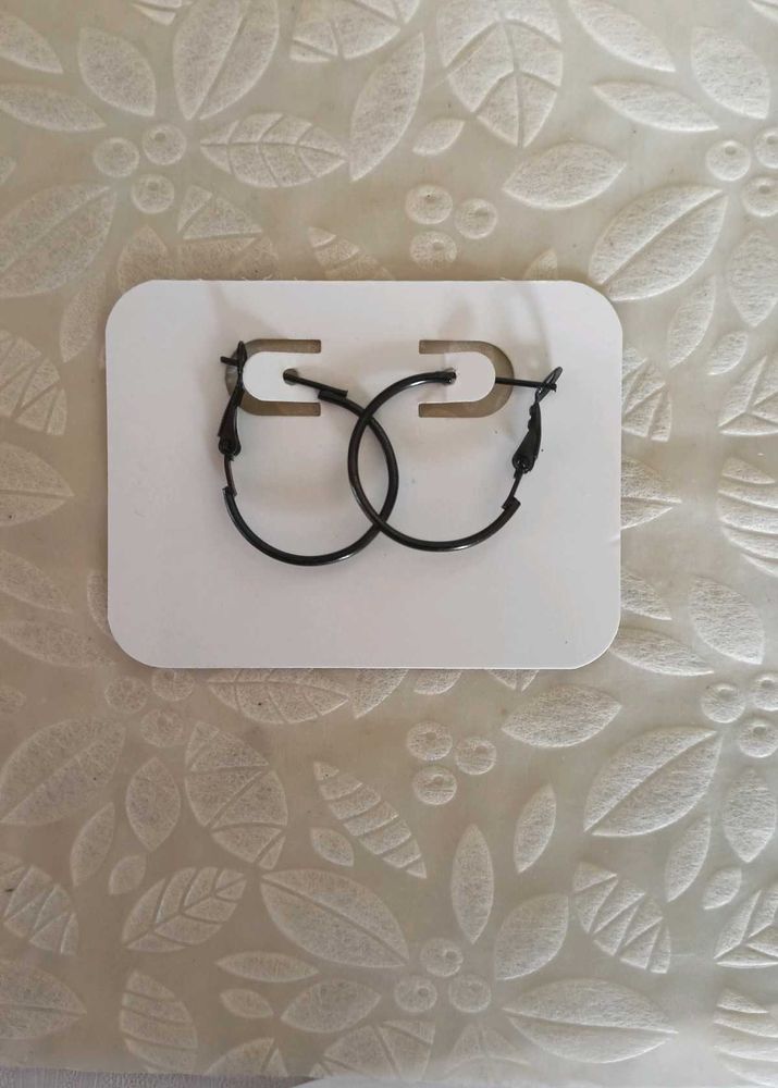 Black Hoop Earrings