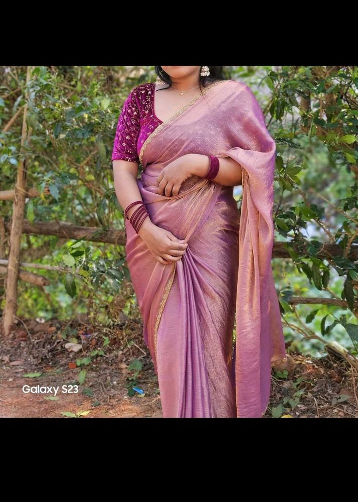Purple Jimmy Choo Saree With Unstiched Blouse