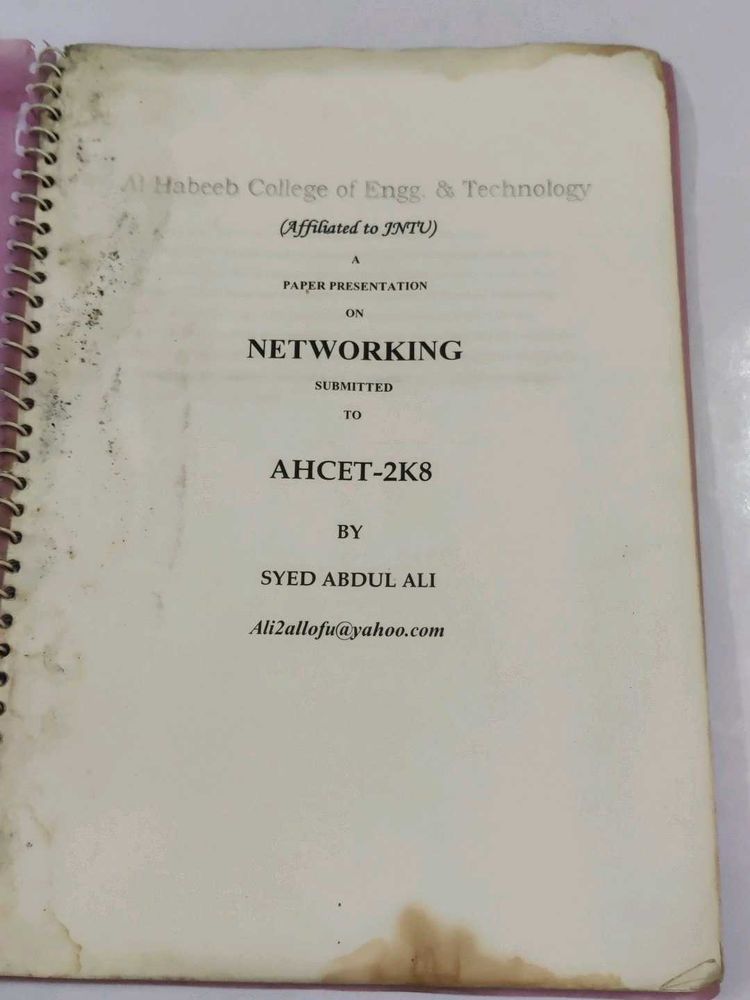 Networking Paper Presentation old stock