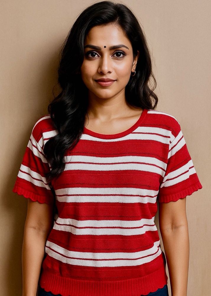 Red &amp; White Striped Top