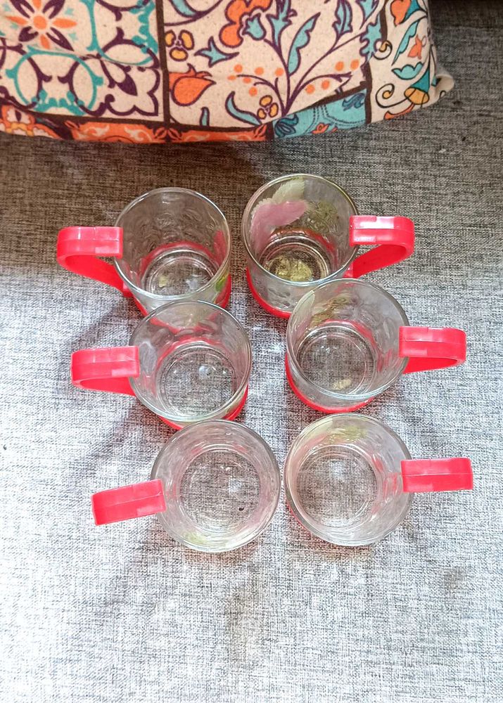 set of 6 cutting glass cups