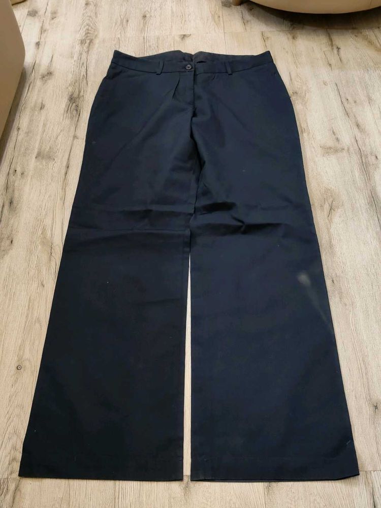 Classic Navy Wide-Leg Trousers