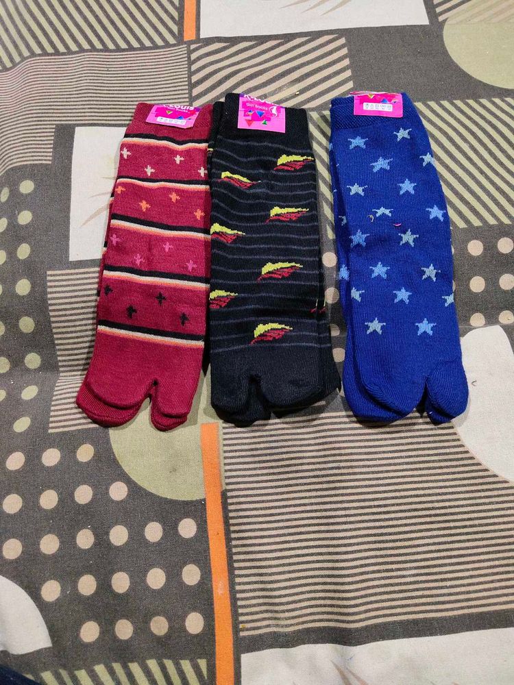 Toe Socks - Colorful Fun! 3 pairs