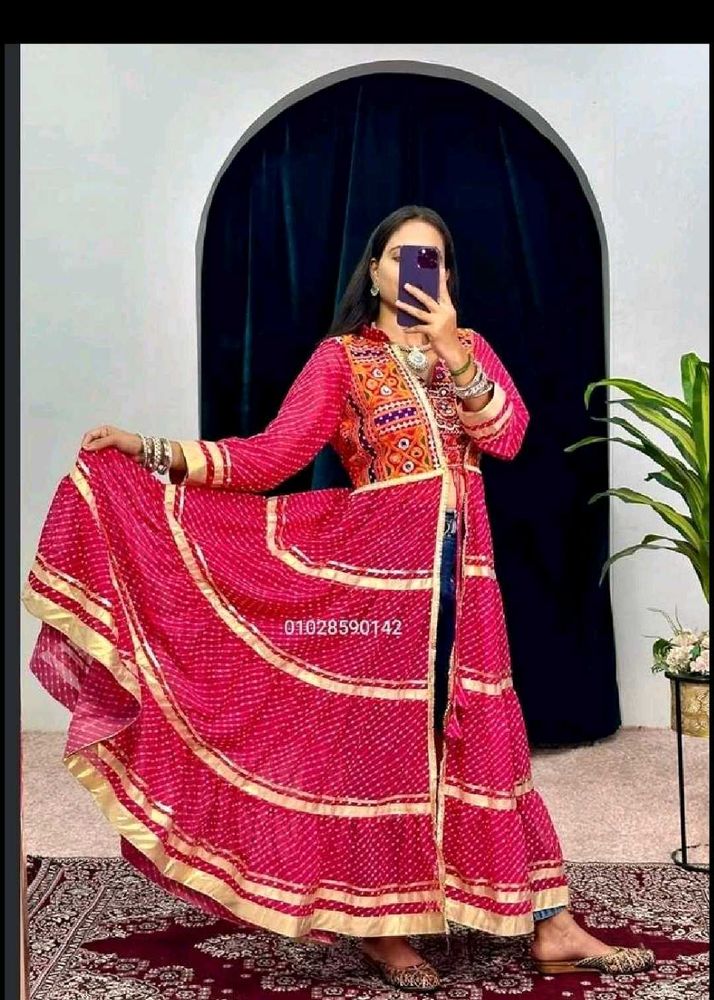Vibrant Pink Bandhani Kurta Set