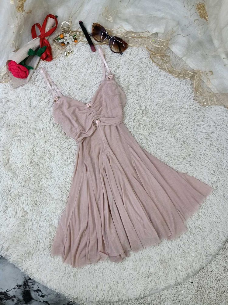 Ethereal Pink Mini Dress