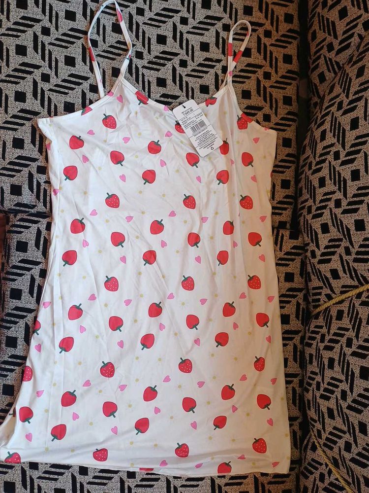 Cute Strawberry Print Nightgown