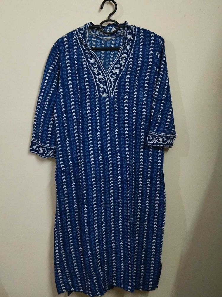 Elegant Blue Printed Kurta