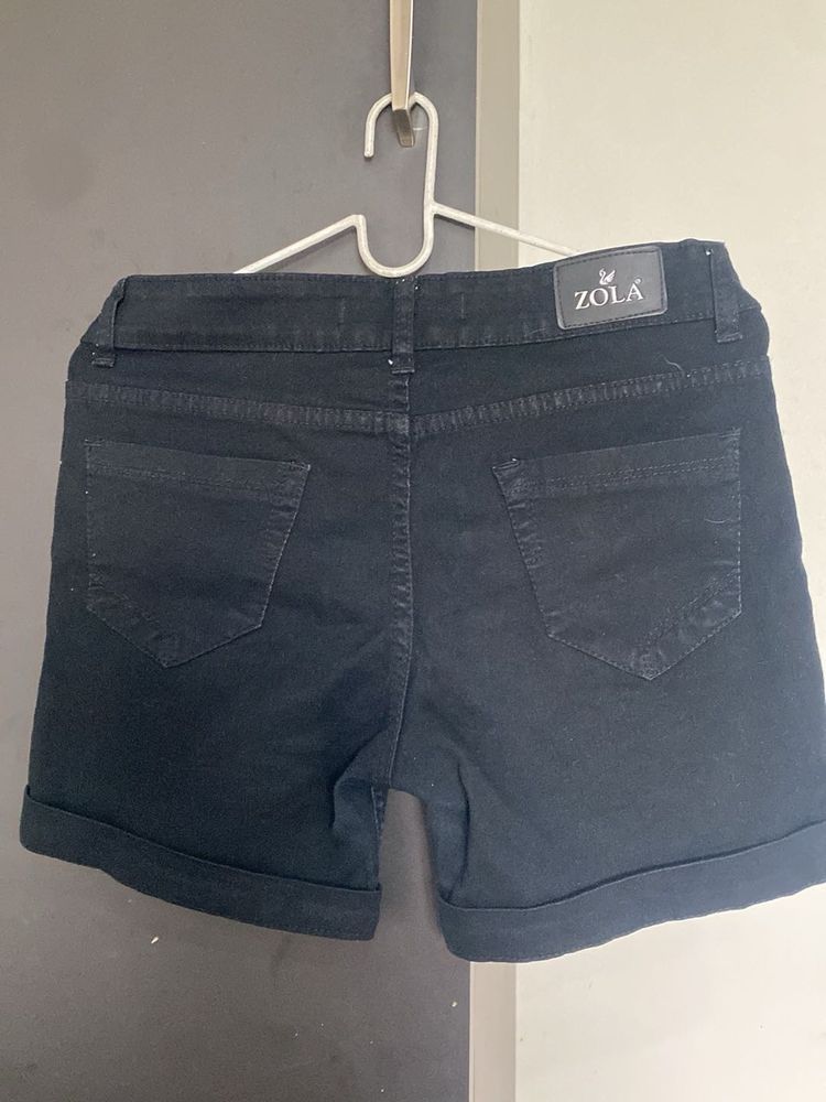 Zola Black Denim Shorts