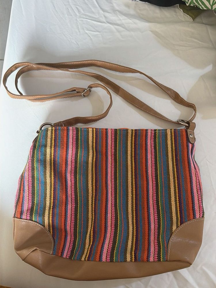 Colorful Striped Crossbody Bag