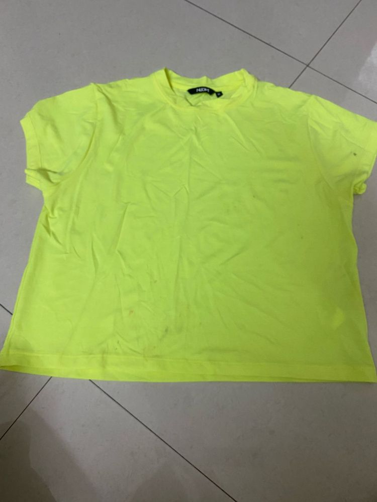 Neon Yellow Cropped T-Shirt