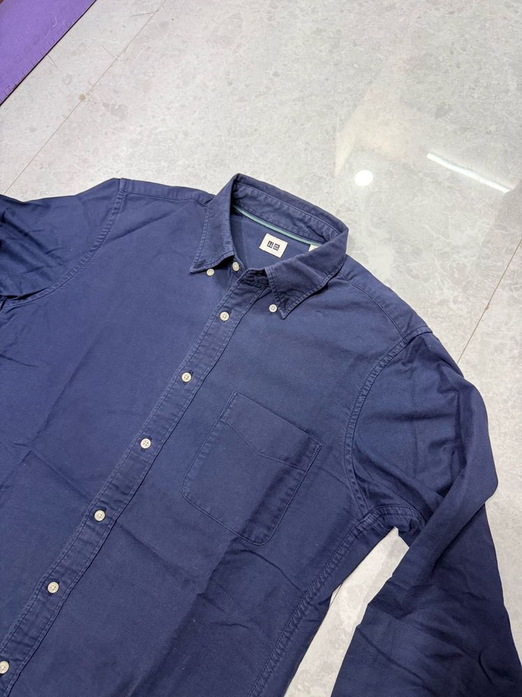 Uniqlo Navy Blue Button Down Shirt
